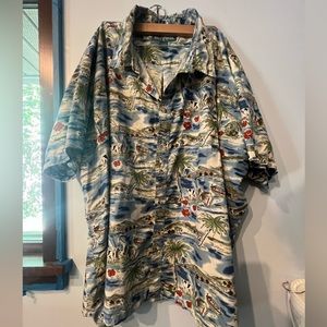 Vintage big dog Hawaiian style button down shirt 6X Big comfy shirt